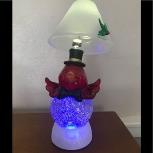 Rare Red Bird Color changing Crystal Ball Lamp